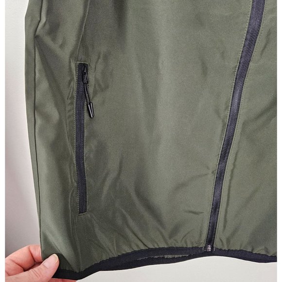 All In Motion Men Size Medium Jacket Dark Green Water Repellent Lightweight Zip - Picture 6 of 10